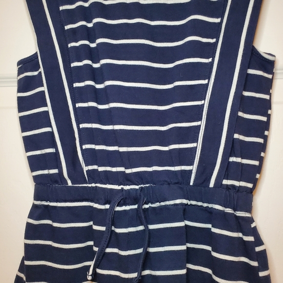 Zara Kids Girl Short Striped Jumpsuit Navy White Size 9 Runs LikeSmall Size 6-7 - Picture 3 of 7